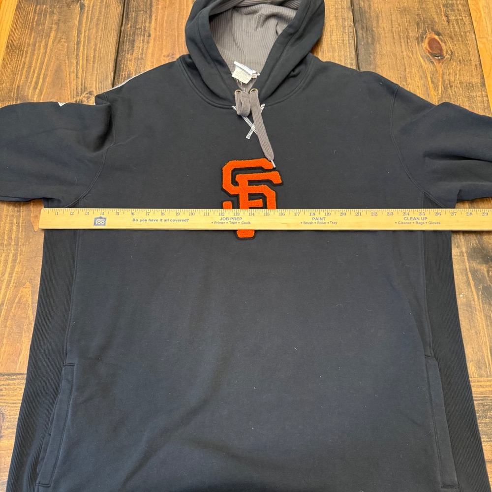 Majestic San Francisco Giants Hoodie Mens XL Black MLB Pullover Thermal Lined - Picture 8 of 9